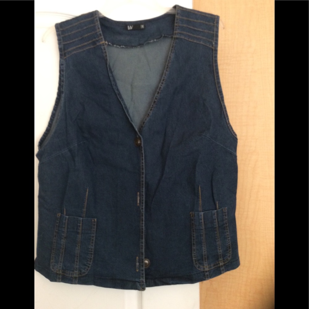 Blue jeans fabric women vest plus size 1X(2/$20)